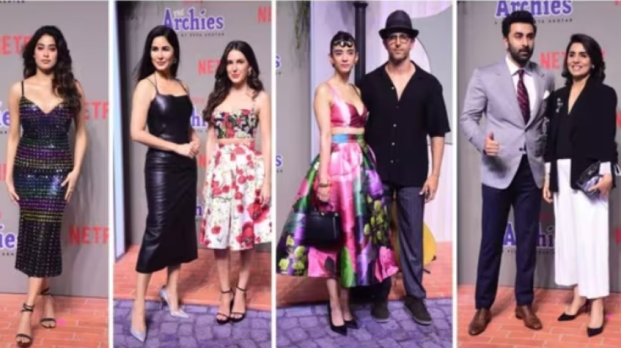 Star-Studded Premiere of "The Archies" Welcomes Saba Azad, Neetu Kapoor, Isabelle Kaif, and Family
