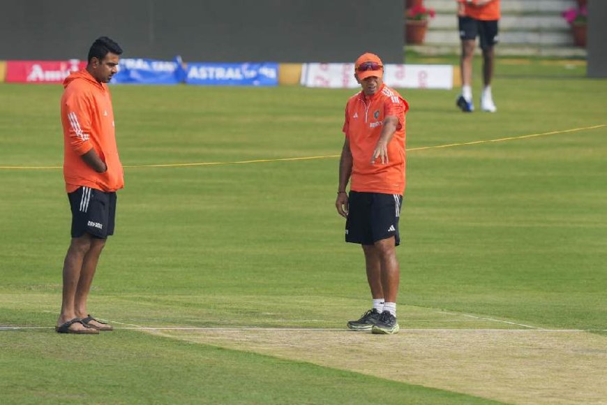 Pitch Inspection Ahead of Fourth Test: Dravid and Stokes Analyze Surface at JSCA International Stadium