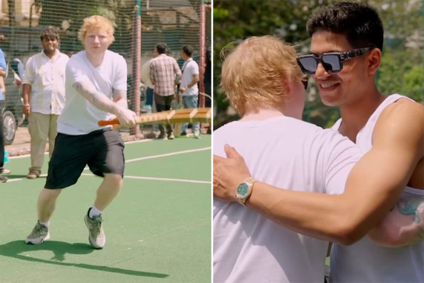 Ed Sheeran Plays Cricket and Tries Indian Street Food with Shubman Gill and Tanmay Bhat in Mumbai
